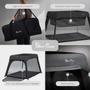 Silver Cross Sleep & Go 3 in 1 Travel Crib - Converts Newborn Bassinet, Crib to Playard - Portable, Lightweight, Easy to Pack with Comfortable Mattress for Infants to Toddlers - Carbon (Sustainable) by TinyTreasures Baby Boutique