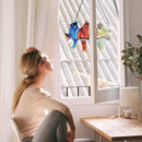 Stained Glass Window Hanging - Hummingbird on Branch Suncatcher Hand-Painted Double Side Stain Glass Cardinal Gifts Sun Catcher for Windows Doors Room Outdoor Home Decoration by TinyTreasures Baby Boutique