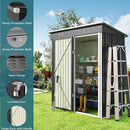 Gizoon 5 'x 3'Outdoor Storage Shed with Singe Lockable Door,Galvanized Metal Shed with Air Vent Suitable for The Garden,Tiny House Storage Sheds Outdoor for Backyard Patio Lawn-Dark Gray by GreenHaven Gardens