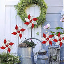 Hausse 10 Pack Reflective Pinwheels, Extra Sparkly Wind Sculptures for Garden Christmas Holiday Winter Decor, Bird Devices Deterrent to Scare Birds Away from Yard Patio Farm, Red & Silver by CozyNest Decor