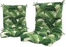 LVTXIII Outdoor Seat/Back Chair Cushion Patio Tufted High Back Cushion, Seasonal Replacement Rocking Chair Cushion with Ties (22” W x 20D”, Set of 2, Swaying Palms Green) by GreenHaven Gardens