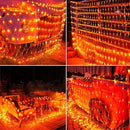 Joomer 12ft x 5ft 360LED Orange Halloween Net Lights Outdoor Mesh lights, 8 Modes Timer Connectable Waterproof Bush Lights Mesh Netting Lights for Halloween Outdoor Decorations (Clear Wire) by GreenHaven Gardens