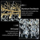 Modern Crystal Gold Chandelier, 36" Large Rectangular Oval Tree Branch Crystal Chandeliers for Dining Room,16-Light Flush Mount K9 Crystal Chandeliers, for Kitchen Island,Dining Room by CozyNest Decor