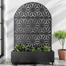 Casaphoria Metal Raised Garden Bed with Trellis and Wheels, 72"x47"x16" Arched Planter Box for Climbing Plants, Vegetables & Vines, Features Drainage Holes and Privacy Screen (Black-Star) by GreenHaven Gardens
