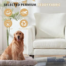 Barrel Accent Chair with Back Pillow, Large Teddy Upholstered Armchair with Solid Wood Legs Modern Reading Chairs for Living Room Bedroom by CozyNest Decor