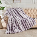 Lotus Karen Faux Fur Throw Blanket Tie-Dye Purple - Big Bubble Rabbit Fluff Blanket for Couch,Small Fluffy Fuzzy Cozy Blanket,Thick Furry Plush Shaggy Blankets,60x80 Inches by CozyNest Decor