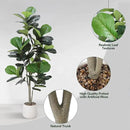 Artificial Fiddle Leaf Tree, 5ft Faux Plant Fake Ficus Lyrata Silk Trees with White Planter, Artificial Fig Trees Floor Plants for House Office Living Room Indoor Home Decor, Housewarming Gift by CozyNest Decor
