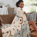 CASAAGUSTO Boho Throw Blanket - Green and Beige Decorative Blankets with Tassel, Printed Flannel Bohemian Blanket for Chair, Bed, Sofa, Couch(60 * 80, Green and Beige) by CozyNest Decor