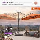 PURPLE LEAF 10FT Cantilever Patio Umbrella with 360-degree Rotation Aluminum Round Outdoor Offset Handing Umbrella for Patio Pool, Burnt Orange by GreenHaven Gardens
