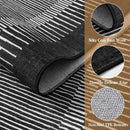 Wonnitar Striped Black Area Rugs 9x12 Living Room, Non-Slip Soft Berber Stripe Bedroom Rug, Low Pile Minimalist Floor Carpet for Dining Room Living Room Department (Black,9' x 12') by CozyNest Decor