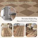 Lahome Checkered Easy Jute Runner Rug, 2x6 Kitchen Mats for Floor Non Slip Washable Entryway Runner, Checkerboard Nature Indoor Outdoor Carpet for Hallway 6ft Entry by CozyNest Decor