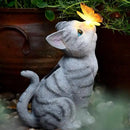 Cat Garden Figurines Outdoor Decor Solar Statue with LED Lights for Patio Lawn Yard Art Decoration Housewarming Garden Gift by CozyNest Decor
