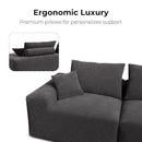 LIKIMIO 120" Modern L-Shaped Modular Sectional Sofa for Living Room, Corduroy Upholstery Dark Grey, Oversized 3-Seater Couch with Deep Seat and Movable Ottoman – No Assembly by CozyNest Decor