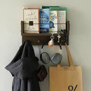 Entrance Coat Rack ，Coat Hooks, Wall-Mounted Wooden Hook Rack, Wall-Mounted Shelves are Very Suitable (Walnut Colored Finish-A) by CozyNest Decor