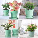 EFISPSS Ceramic Plant Pots –4”+5”+6” inch Set of 3, Planters with with Drainage Holes and Ceramic Tray, Indoor Flower Pot Gardening Home Desktop Office Windowsill Decoration Gift(Mint Green) by GreenHaven Gardens
