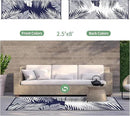 GENIMO Outdoor Rug 2.5' x 8' Waterproof for Patios Clearance, Reversible Outdoor Plastic Straw Camping Rug Carpet, Large Area Rugs Mats for RV, Camper, Deck, Balcony, Porch, Beach, Navy Blue&White by CozyNest Decor