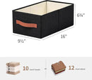 linen closet organizers and storage, 3 Pack Large Storage Baskets, Washable, Clothing Storage Bins with Handle, Closet Organizer for Storage Sweater,Sheets (Black, 16"x9½"x6¾") by CozyNest Decor