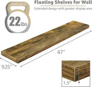 Sorbus Floating Shelves for Wall - 48 Inch Long Bathroom Shelves, Wall Decor for Bedroom, Kitchen, Living Room & Book Storage - Mounted Floating Shelf with Invisible Brackets (Rustic Brown, 3 Pack) by CozyNest Decor
