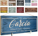 Custom Wood Sign Prsonalized Text Business Home Decor, Personalized Rustic Plaque Board Hanging Wooden Name Sign for Wall Art, Customized Signs Plank Decoration Gifts for Wedding Family Farmhouse Kitchen, Rectangle by CozyNest Decor