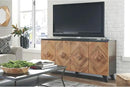 Signature Design by Ashley Robin Ridge Modern Wood Accent Cabinet or TV Stand, Brown & Black by CozyNest Decor