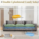 URRED Modular Sectional Sofa Comfy Cloud Couch, Modern Chenille Sofa Sleeper Deep Seat Couches with Ottoman/Pillows for Living Room (Gray, 117'') by CozyNest Decor