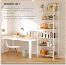 4NM No Assembly Foldable Bookshelf, 6-Shelf Collapsible Bookcase Storage for Small Spaces, 74" H, Natural White by CozyNest Decor