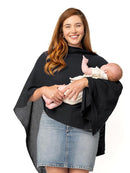We are Amma | The Cocoon™ - Newborn Essentials Must Haves: Nursing Cover for Breast Feeding Essentials | Nursing Sweater Used as Breastfeeding Cover (Black, One Size) by TinyTreasures Baby Boutique