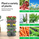 VIVOSUN 5 Tier Vertical Gardening Stackable Planter for Strawberries, Flowers, Herbs, Vegetables, Grey by GreenHaven Gardens