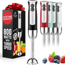Zulay Immersion Stick Mixer Hand Blender - 800 Watts, Turbo Mode, 5-ft Power Electric Cord, Handheld Portable, Stainless Steel Blades - For Effortless Blending Smoothie, Soup, Baby Food, Puree - Black by TinyTreasures Baby Boutique