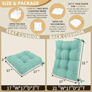BUYUE Chair Cushion Set for Rocking Chair, Back Pillow & Seat Cushion with Ties, Original Woven Fabric Non-Slip Chair Pads for Elderly Sitting, Light Green by CozyNest Decor