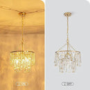 3-Lights K9 Crystal Chandeliers, Luxury Vintage Pendant Light Fixture for Dining Room, Living Room, D15*H20.4~66.8 inch (Adjustable), Clear Crystal & Gold Finish by CozyNest Decor