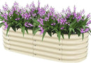 Raised Garden Bed 5x2x1.4 Ft Planter Box Outdoor with Rubber Edge Zinc-Aluminum-Magnesium Stainless Steel Durable Metal Garden Beds Kit for Vegetables, Flowers, Herbs and Succulents（Ivory） by GreenHaven Gardens