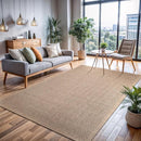 CAMILSON Easy Jute Rug 8x10, Indoor Outdoor Natural Color Fiber Area Rugs for Living Room and Patio Rug Herringbone Seagrass Boho Woven Design Easy-Cleaning Washable Outside Carpet Alfombras 8 x 10 by CozyNest Decor