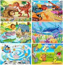 Wooden Puzzles for Kids Ages 3-5, 24 Piece Colorful Learning Toys for Toddler Children - Educational for Boys and Girls (6 Puzzles) by TinyTreasures Baby Boutique