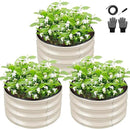 ZXZYHFTY Round Galvanized Raised Garden Bed kit,White Outdoor Garden Raised Planter Box, Round Large Metal Raised Garden Beds for Vegetable 2 * 2 * 1ft 3 Pcs by GreenHaven Gardens