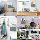 3pcs Small Wall Hanging Organizer Bag, Linen Fabric Door Hanging Storage Basket with Pockets, Waterproof Bin for Kitchen, Bedroom, Office, RV Camper (Gray) by CozyNest Decor
