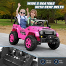 Hikole 24V 2 Seater Ride on Cars for Kids - Remote Control, 20" Spacious Seat, 4WD/2WD Switchable Electric Car with LED Lights, Bluetooth, 3 Speeds, Ride on Toys for Kids 3-8, Hot Pink by TinyTreasures Baby Boutique
