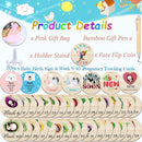 42 Designs Pregnancy Weekly Milestone Signs - Wooden Weekly Baby Bump Tracker Milestone Discs - Trimester Pregnancy Must Haves - Essential Gifts for Mommy to Be (Pregnancy Milestones Cards) by TinyTreasures Baby Boutique