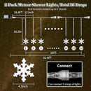Enhon 2 Pack Meteor Shower Snowflake Lights Outdoor with Timer, Total 480 LED 12in 16 Tube Connectable Waterproof Meteor Rain Drop Christmas Light with Snowflake for Xmas Tree Roof Garden(Warm White) by GreenHaven Gardens