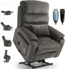 Large Power Lift Chairs Recliners for Elderly with Heated and Massage, Upgraded Dual Motor Lay Flat Recliners, 25in Extra Wide Seat, Folding Tablet, Side Pocket by CozyNest Decor