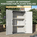 Aoxun White Resin Outdoor Storage Shed with 2 Shelves & Floor, 64 Cu.Ft Vertical Waterproof Cabinet for Garage, Pool, Bike, Garden Tools, Patio Furniture by GreenHaven Gardens