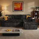 ovios 105” Modular Sectional Sofa with Thicken Seat Cushion, Cloud Couch with Deep Seat, Modern L-Shape Sofas Couches with Chaise,Upholstered Couches for Living Room Bedroom,Black by CozyNest Decor