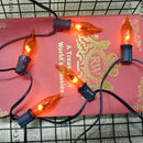 Flickering Flame String Lights Orange Halloween Lights with 10 Pack C7 Orange Flame Light Bulbs, 12.8Ft Orange Flame String Lights for Halloween Decorations for Home Party Yard by GreenHaven Gardens