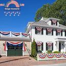 Americana Bunting Flags Outdoor 2x4 Ft,Pleated Fan Flag with Embroidered Stars,Red White and Blue Decorations for 4th of July Independence Day Memorial Day Patriotic Decorations (Set of 5) by GreenHaven Gardens