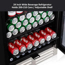 24 Inch Beverage Refrigerator Cooler,210 Cans Wide Beverage and Beer Fridge with Glass Door and Powerful Cooling Compressor, Built-in/Freestanding Drink Fridge for Kitchen, Bar or Office by CozyNest Decor