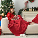Amélie Home Chenille Knit Throw Blanket for Couch, Checkered Texture Decorative Soft Blanket for Sofa, Bed & Living Room, 50"x60", Red by CozyNest Decor