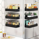 Magnetic Spice Rack for Refrigerator, Kitchen Organizer and Storage Shelf, Black (6 Pack)… by CozyNest Decor