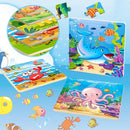 Puzzles for Kids Ages 4-6, 10 Pack of 20 Piece Wooden Jigsaw Puzzles for Toddlers Ages 3-5 Jigsaw Puzzle for Toddler Children Learning Educational Puzzles Toys for Boys and Girls. by TinyTreasures Baby Boutique