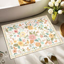 Floral 2x3 Area Rug Machine Washable Soft Print Boho Carpet Non Slip Doormat Low Pile Flower Area Rugs for Living Room Bedroom Nursery Kitchen Dining Room Indoor-Beige/White/Orange by TinyTreasures Baby Boutique