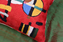 Lumbar Kandinsky Red Modern Pillow Cover Counterweights Mid Century Chair Cushions Red Abstract Pillowcase Red Contemporary Pillowsham Couch Cushions Handmade Wool Size 14x20 by CozyNest Decor